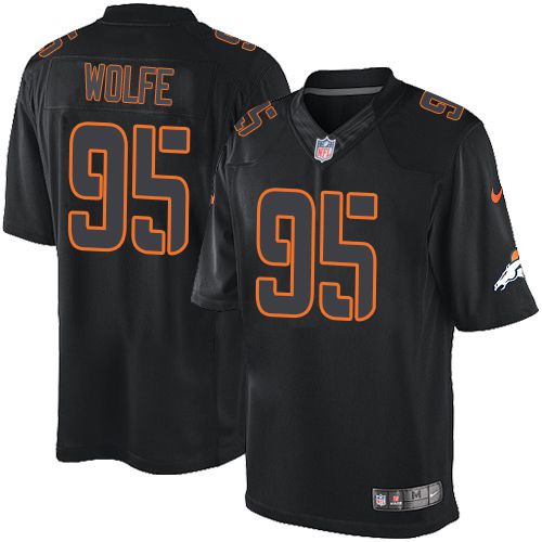 Nike Broncos #95 Derek Wolfe Black Men's Stitched NFL Impact Limited Jersey - Click Image to Close